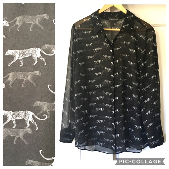 Lane Bryant Tops - Lane Bryant Leopard Sheer Top Blouse B-F20